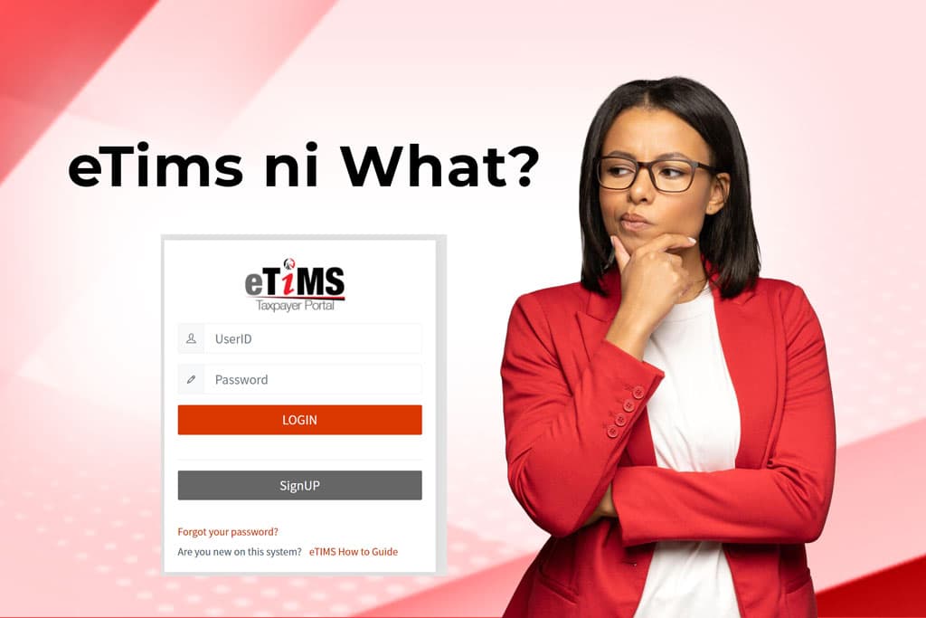 eTIMS explainer graphic with the eTIMS Taxpayer Portal login