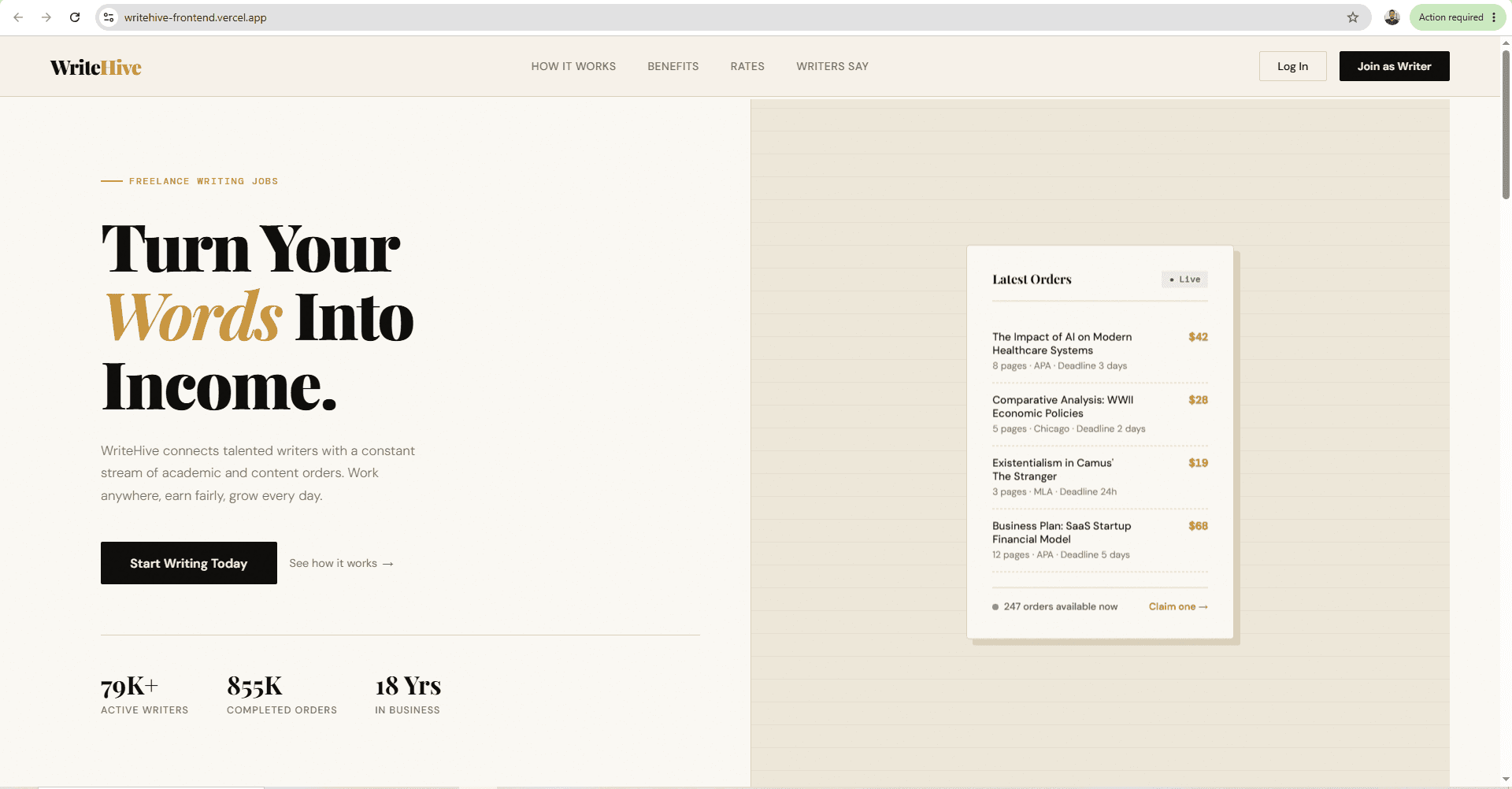 WriteHive preview